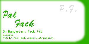 pal fack business card